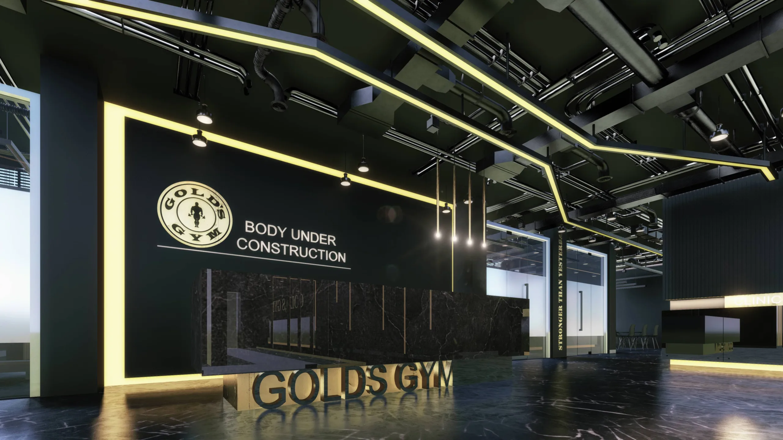 Golds Gym Interior Fit Out and interior design