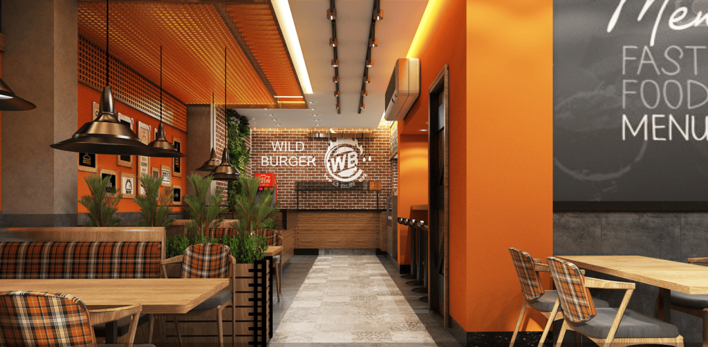 wild burger interior design
